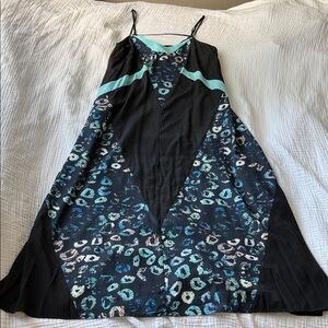 Cute Flowy Black and Blue Maxi Dress